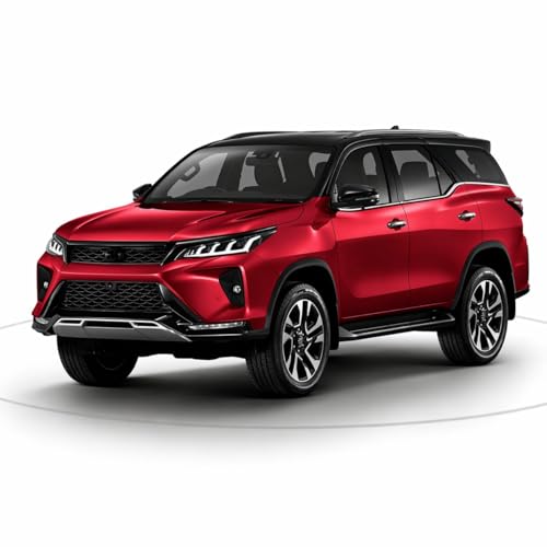 Image of LT /1:32 Scale Fort.uner Die-Cast Pull Back Car Toy for Boys Kids Sturdy Metal Miniature Model Toy Vehicle for Kids Realistic Design Fortuner Toy Car-1[Black] (RED)