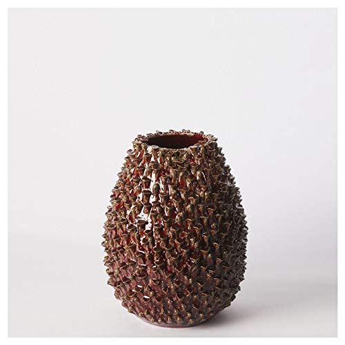 Amazon.co.jp: DESPOTS 卵型 フラワーベース 高さ21cm レッド L 花瓶 