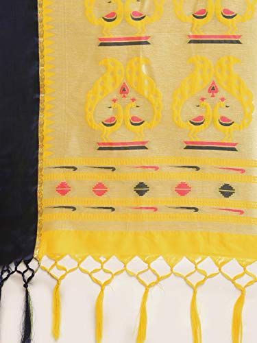 Image of Varkala Silk Sarees Women's Banarasi Paithani Silk Saree with Unstitched Blouse Piece | Traditional Ethnic Wear Saree for Wedding, Festive & Party Occasion