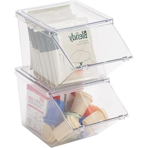 Roninkier 2 pack Coffee Pod Holder Tea Bag Organizer, Large Capacity Stackable Coffee Bar Accessories for Counter