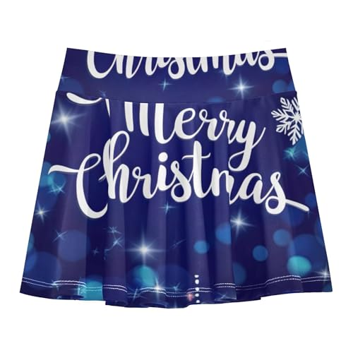 Girls Skorts Athletic Shorts Xmas Snowflakes Stars Blue Lights Tennis Skirts Kids Cute Comfy School 3t