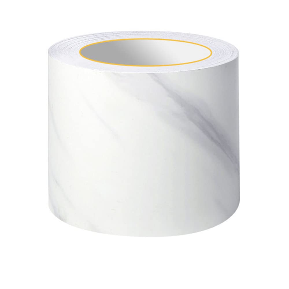 VisitRyl Peel and Stick Wallpaper Borders Self-Adhesive for Bathroom Wall Border Sticker Home Ceiling Decorative Border for Living Room Kitchen White Glacier 5cm X 500cm