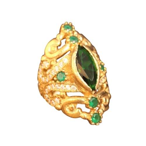 Amazon.com: MysticJewel 2.50 Ct Marquise Emerald Diamond Ottoman ...