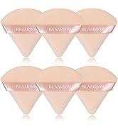 BLAAROOM 6 Pieces Powder Puff Face Makeup Velour Soft Triangle Powder Puffs for Loose Powder Mine...