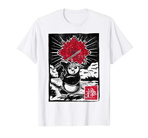 Kung Fu Panda Master Po Action Pose Woodcut Poster T-Shirt