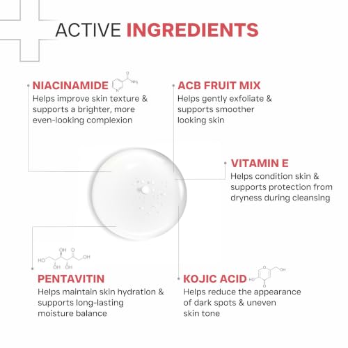 Image of DERMATOUCH Bright & Even Skin Tone Gentle Cleanser | Helps Reduce Dark Spots & Uneven Tone | pH 5.5 Daily Face Wash | 250ml