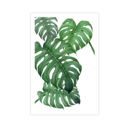 Poster tropical feuilles de palmier 50x75 cm pour décoration murale de salon