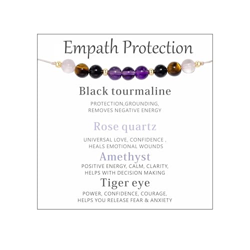 Healing Crystal Bracelet for Women/Men Crystal Bracelets Spiritual Natural Healing Crystal Stones Bracelet Empath Protection Crystal Bracelet Healing Crystal Jewelry