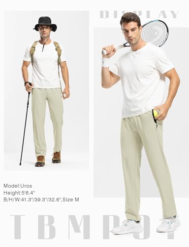 Image of TBMPOY Men's Outdoor Lightweight Hiking Mountain Pants Running Active Jogger Pants