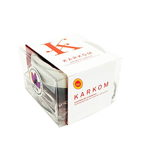 Azafrán de la Mancha con Denominación de Origen Protegida KARKOM. Tarro de cristal 2 g. Azafrán...