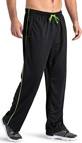 MAGCOMSEN Gym Trousers Mens Zip Pocket Running Bottoms with Pockets Breathable Trousers Summer Sweatpants Mesh Jogging Trousers, M, Black-01 - Image 2