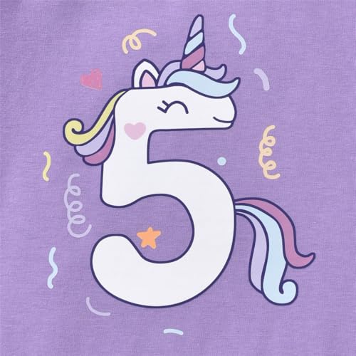 Image of 5th Birthday Outfit Girl,5 Year Old Fifth Five Shirt Skirt Outfit for Toddler Girls