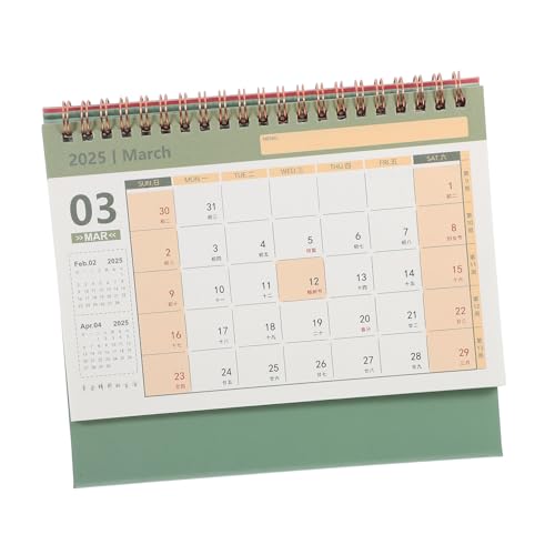 KICHOUSE 2025年卓上カレンダー 卓上カレンダーを立てる 2024年卓上 スタンディングデスク オフィスの卓上 月間 テーブルの装飾 論文