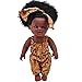 Bambina nera ragazza bambola African American Baby Play Dolls 12 pollici capelli ricci marrone per bambini regalo di compleanno giocattolo di sviluppo precoce
