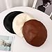 Unisex Fashion Women Men Leather Beret Newsboys Hat Versatile Driving Cabbie Painter Golf PU Caps Black