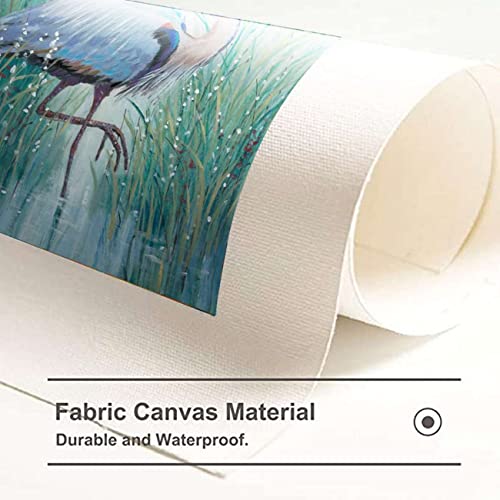 Canvas Wall Art Blue Herons Standing Over Lake Unframe Oil Paintings On Canvas Wall Art Abstract Art Canvas Paintings Wall Art Hand Paint Wall Decor For Bedroom Living Room Home Wall Decorations 12X18Inch #TOP7