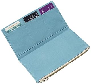 Moterm Canvas Zipper Pocket for Travelers Notebook, 1 Insert Pouch Refill for TN Accessories Standard Size Card Holder Storage Bag File Folder Stationery (Skyblue)