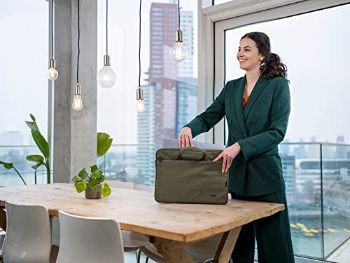 Trust Bologna Sustainable Slim Laptop Bag 16 Inch with Shoulder Strap, Eco Bag, Recycled Plastic Laptop Case, RPET Work Bag, Lightweight Carrying Case for Travel, Business, Office, School - Green Trust Bologna Sustainable Slim Laptop Bag 16 Inch with Shoulder Strap, Eco Bag, Recycled Plastic Laptop Case, RPET Work Bag, Lightweight Carrying Case for Travel, Business, Office, School - Green