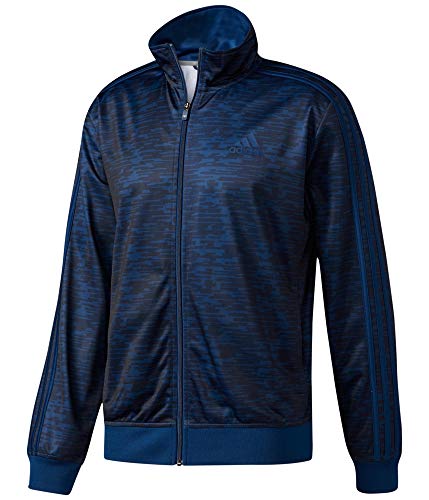 adidas Men's Essential Tricot Jacket, Mystery Blue/Black Heather, Large