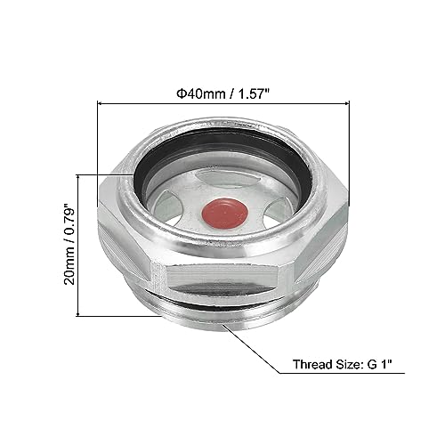 PATIKIL Air Compressor Oil Sight Glass, 1 Pack G 1" Male Thread Aluminum Alloy Oil Liquid Level Gauge Air Compressor Parts with O-Ring - Image 2