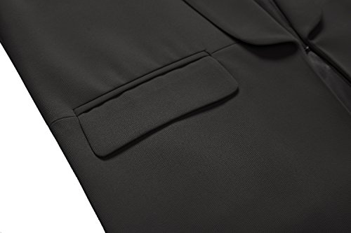 Urban CoCo Women's Office Blazer Jacket Open Front (M, Black)