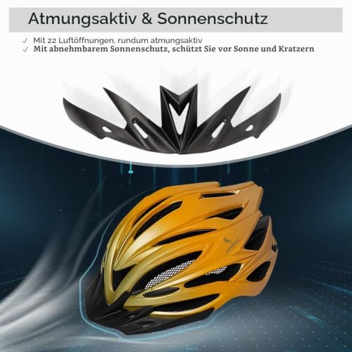 ioutdoor Premium Fahrradhelm, CE CPSC Zertifikat (Gradient Gelb) – Ansicht 4