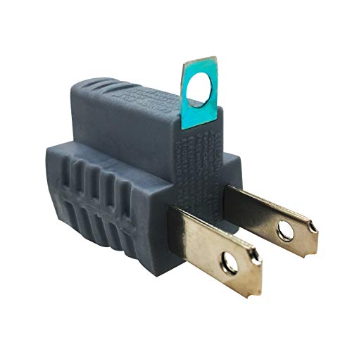 3 Prong to 2 Prong adapter, Polarized Grounding Converter, 3-Prong Plug adapter, ETL, Grey, 4 PACK - Thumbnail 4