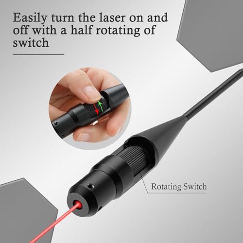 Aisunoutdoor Bore Sight Kit For .17 To.78 Calibers Pistols, Rifles, And Shotguns With Button Switch, Red Laser Bore Sighters With 7 Adapters thumb #2
