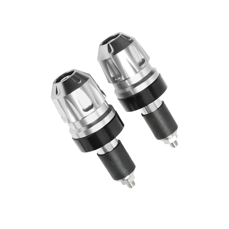 Embout de guidon moto argent universel avec contrepoids CNC