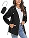 iWoo Regenjacke Damen Wasserdicht Atmungsaktiv Schwarz Leicht Regenmantel Dünne Rains Outdoorjacke Sport Übergangsjacke für Wandern Reisen, Schwarz M