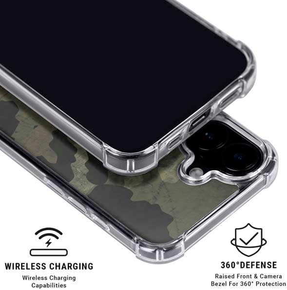 Skinit Clear Phone Case Compatible with iPhone 16 - Hunting Camo Design
