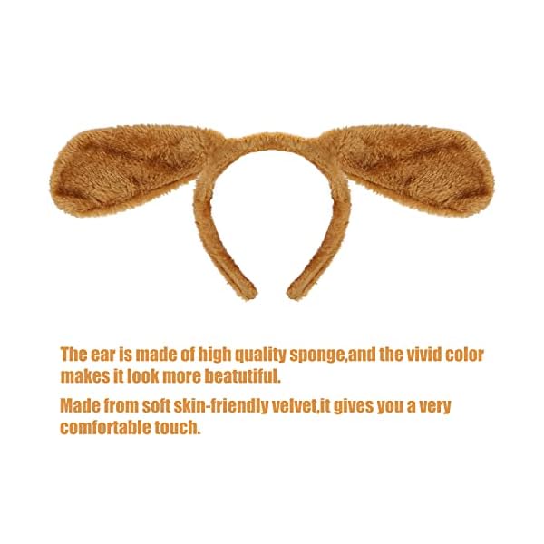 3 pieces dog costume set dog ears headband tail and bow tie animal fancy dress dog costume kit party accessories for halloween,birthday,christmas,cosplay dress up party decorations - image 4