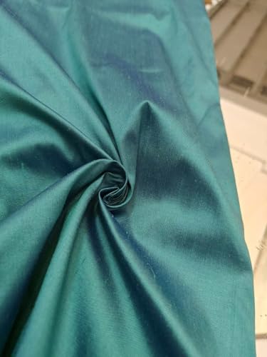 Soie Dupioni bleue 137 cm de large tissu haute couture DUP451
