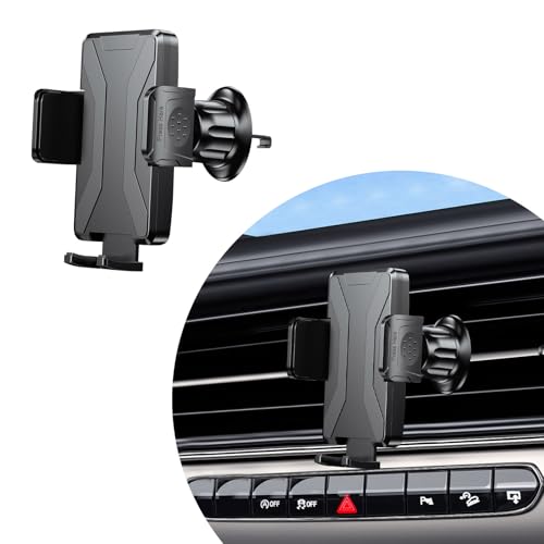 KVAEY Car Phone Holder Mount, Durable Anti-Slip Car Cellphone Holder with a Metal Hook, 360° Rotatation Elasticity Adjustment Car Cellphone Holder, Universal Car Accessories (Black)