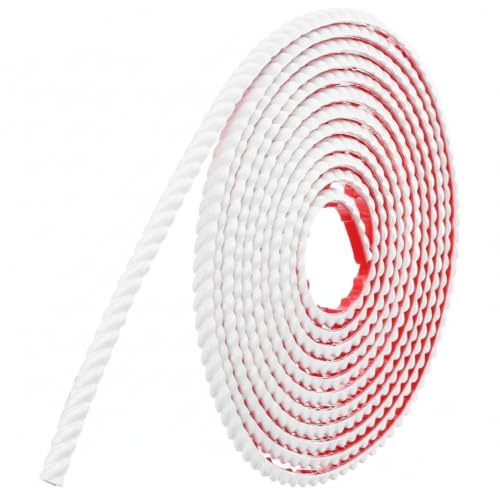Syyavrrta White PVC Self-Adhesive Decorative Trim Strip, 13 x 0.8 x 0.4 Inch Wall Molding for Mirror Frames and Ceiling Edges, No Tools Required