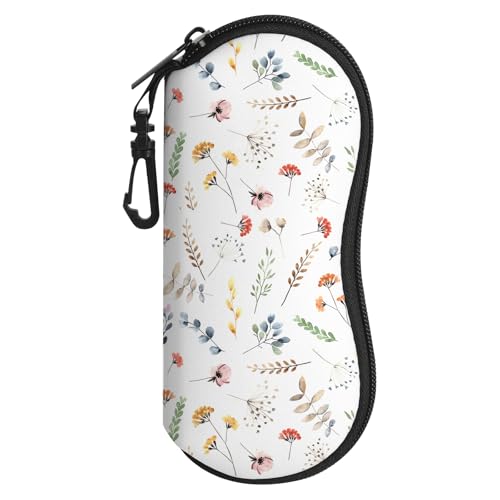 Image of Sunglasses Soft Case, Cute Ultra Light Portable Neoprene Zipper Eyeglass Glasses Case with Belt Clip for Men Women