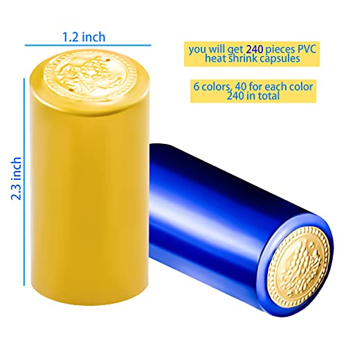 Motbach 240 Pcs Heat Shrink Caps, Wine Shrink Wrap Wine Bottle Shrink Caps Wine Bottle Tops For Wine Cellars And Home Use #TOP1