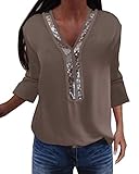 Pulli Damen geeignet für Alltag Party Strand Urlaub Feierlichkeit Abschlussfeier Homecoming. Glitzer Shirt Damen passt auch mit einem Tank Top innen.