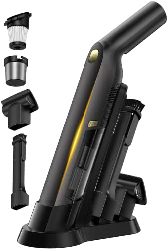 COSYAIREY 15000PA Hand Vacuum Cordless Rechargeable, 135° Ergonomic Handle Handheld Vacuum Cordless with Charging Dock, 1.4lbs Car Vacuum, 25min Cordless Vacuum Cleaner Handheld, Hand Held