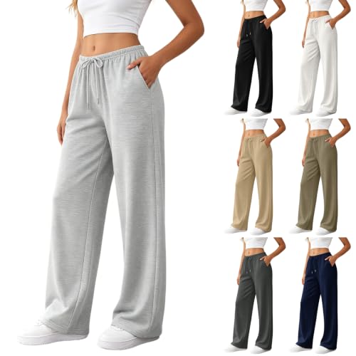 Women Wide Leg Sweatpants Baggy Comfy Soft Lounge Pants with Pockets