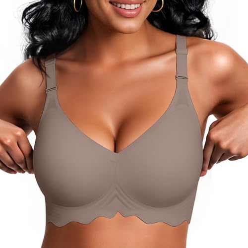 Image of Vertvie Women Wireless Jelly Bras Push Up Seamless Bra Supportive No Underwire Soft Halter /U /Racerback Sport T-Shirt Bralette