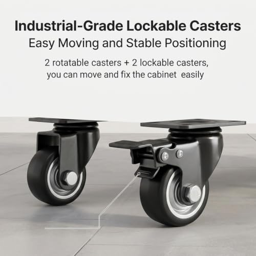 Ecological Wood Audio Rack, Mobile Stereo Stand with Wheels and Drawer
