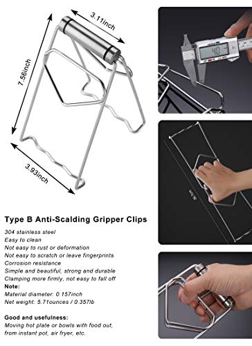 Sptechmake 304 Stainless Steel Anti-Hot Bowl Dish Plate Gripper Clip Clamp Holder For Moving Hot Plate Or Bowls With Food Out From Instant Pot Microwave Oven, Kitchen Tool Tongs For Cooking (2Pack) #TOP4