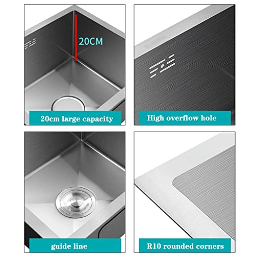 Évier carré argenté encastrable compact idéal pour studio cuisine et balcon - 5