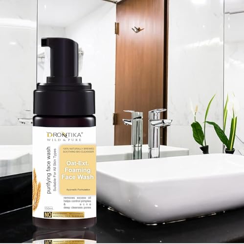 Image of Drontika Wild & Pure 2% Oat & Tea Tree Oil Deep Nourish Foaming Face Wash For Dry, Sensitive Skin | Non-drying Face Wash For Women & Men 150ml. (Oat Blossom)