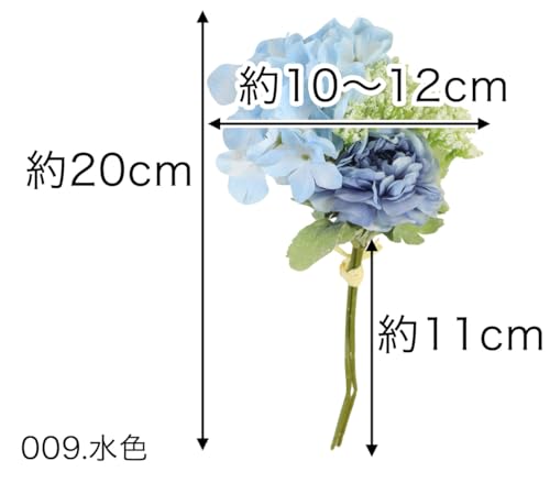 なーむくまちゃん工房 小さい仏花（Ｓ） お仏壇用の造花 高さ15cm Sサイズ (水色) [3]