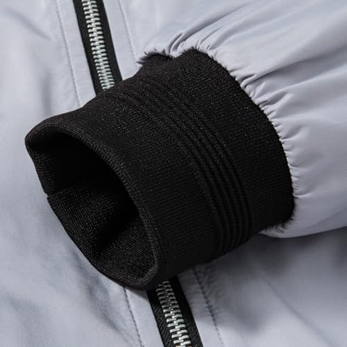 Image of QLZ Men's Bomber Jackets Varsity Flight Jacket For Men Casual Lightweight Windbreaker Windproof Track Puffer Coat