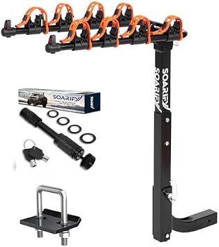 Bike Rack for Car, SUV, RV, Bike Rack Hitch Mount with Trailer Hitch Lock - 5/8" Dia Locking Receiver Pin, Fits 2" Receiver Tubes, Class III & IV Hitch