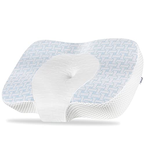 DESIGN MULTIFUNZIONALE 2 IN 1: combina un cuscino cervicale e un cuscino da letto in uno, il che significa che hai 2 tipi di cuscini per un acquisto. 2 aree per esigenze diverse: se soffri di fastidio alla colonna vertebrale e al collo, ti consigliamo di utilizzare il nostro cuscino per il profilo cervicale. L'area di supporto del collo offre una vestibilità personalizzata e allinea la testa e il collo in modo da lasciare aperte le vie respiratorie.