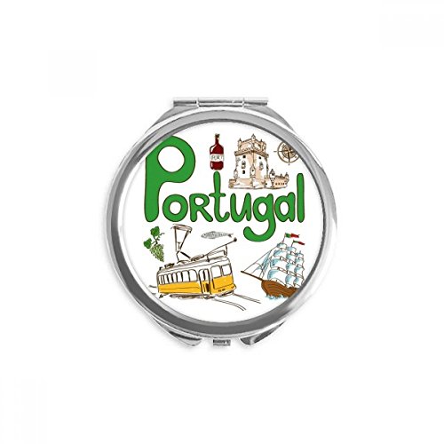 Miroir rond Portugal symbole national maquillage de poche portable rond